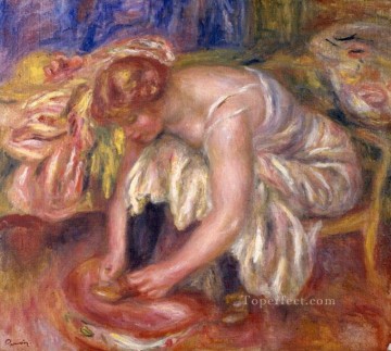 靴紐を結ぶ女性 ピエール・オーギュスト・ルノワール Oil Paintings